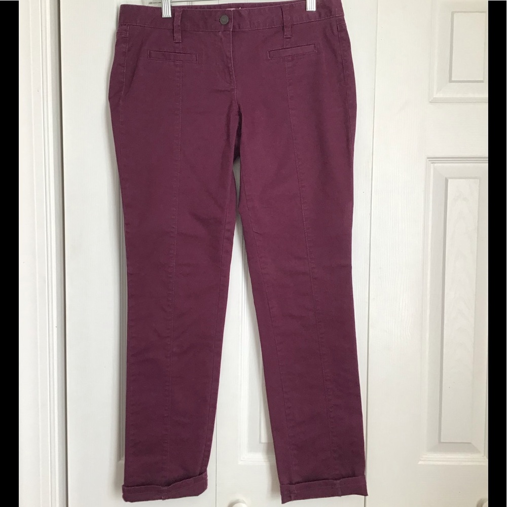 LOFT Plum Marisa Pants Size 4 Stretch Chino